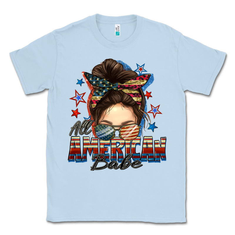 American Babe Messy Bun Classic Tee by FaDigitalArtStudio | Teevron