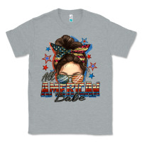 Heather Grey american babe messy bun Classic Tee - FaDigitalArtStudio