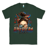 Sports Green american babe messy bun Classic Tee - FaDigitalArtStudio