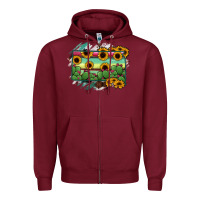 Burgundy south Dakota State Map Zipper Hoodie - RanaPortraitStore