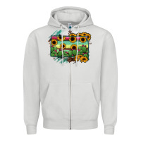Dove Grey south Dakota State Map Zipper Hoodie - RanaPortraitStore