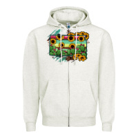 Oatmeal Heather south Dakota State Map Zipper Hoodie - RanaPortraitStore