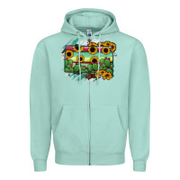 Seafoam south Dakota State Map Zipper Hoodie - RanaPortraitStore