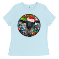 Baby Blue christmas suffolk baby sheep ornament Ladies Tee - LillyAllenDesigns