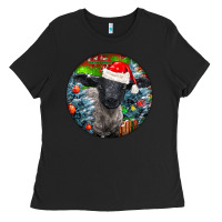 Black christmas suffolk baby sheep ornament Ladies Tee - LillyAllenDesigns