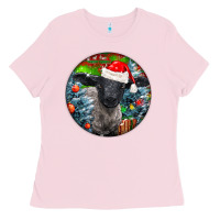 Bubblegum Pink christmas suffolk baby sheep ornament Ladies Tee - LillyAllenDesigns