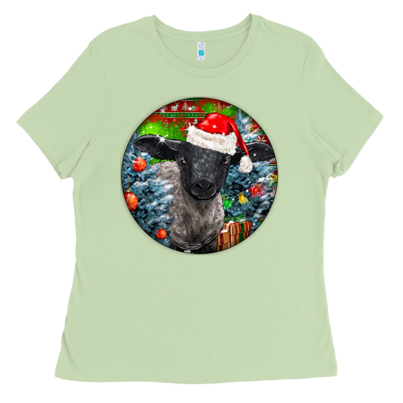 Christmas Suffolk Baby Sheep Ornament Ladies Tee by LillyAllenDesigns | Teevron