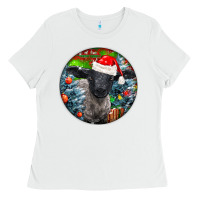White christmas suffolk baby sheep ornament Ladies Tee - LillyAllenDesigns