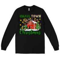 Black Small Town Christmas Long Sleeve Tee - Artiststas
