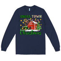 Navy Small Town Christmas Long Sleeve Tee - Artiststas