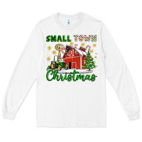 White Small Town Christmas Long Sleeve Tee - Artiststas