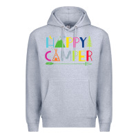 Heather Grey camping arrow camper happy summer camp camping kids 635 Premium Hoodie - baoMotion