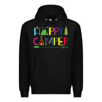 Black camping arrow camper happy summer camp camping kids 635 Premium Hoodie - baoMotion