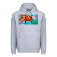 Heather Grey crab license plate Premium Hoodie - BarkalooDesign