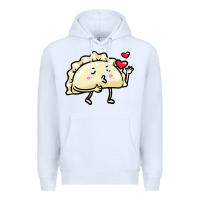 White pierogi lovers t  shirt pierogi kawaii emoticon polish food dyngus day Premium Hoodie - baoMotion