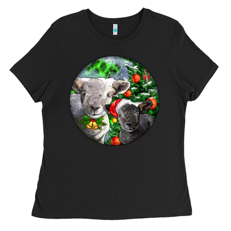 Christmas Southdown Baby Sheeps Ladies Tee by LillyAllenDesigns | Teevron