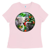 Bubblegum Pink christmas southdown baby sheeps Ladies Tee - LillyAllenDesigns