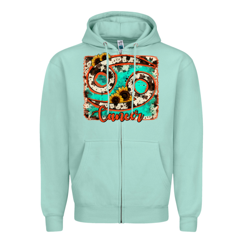 Cancer Turquoise Cowhide Zipper Hoodie by RanaPortraitStore | Teevron