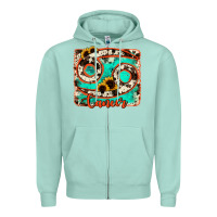 Seafoam cancer turquoise cowhide Zipper Hoodie - RanaPortraitStore