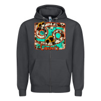 Smoke cancer turquoise cowhide Zipper Hoodie - RanaPortraitStore