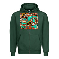 Sports Green cancer turquoise cowhide Zipper Hoodie - RanaPortraitStore