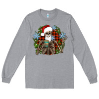 Heather Grey Santa skeleton christmas Long Sleeve Tee - Artiststas