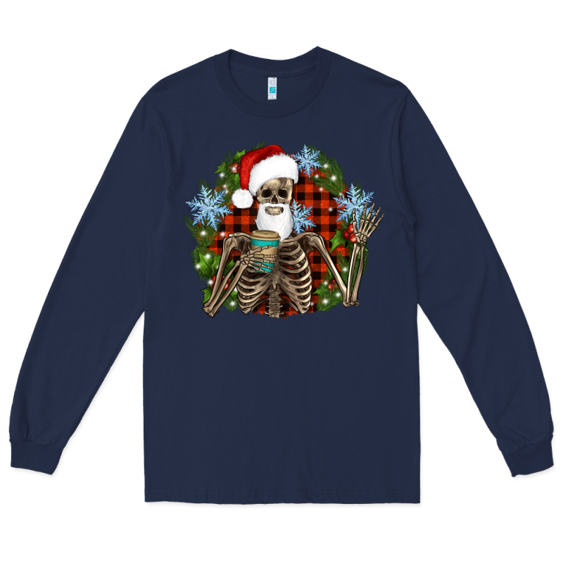 Santa Skeleton Christmas Long Sleeve Tee by Artiststas | Teevron