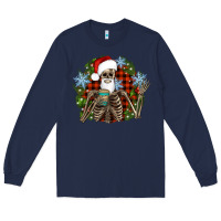 Navy Santa skeleton christmas Long Sleeve Tee - Artiststas