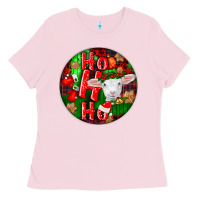 Bubblegum Pink ho ho ho merino wool baby sheep Ladies Tee - LillyAllenDesigns