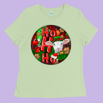 Ho Ho Ho Merino Wool Baby Sheep Ladies Tee Designed By Lillyallendesigns