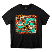 Black cancer turquoise cowhide Heavy Core Tee - RanaPortraitStore