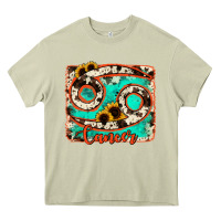 Mossy cancer turquoise cowhide Heavy Core Tee - RanaPortraitStore