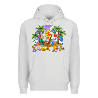 Dove Grey sunset love Premium Hoodie - BarkalooDesign