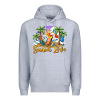 Heather Grey sunset love Premium Hoodie - BarkalooDesign