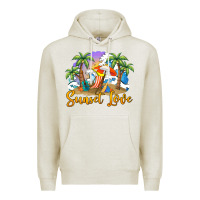 Oatmeal Heather sunset love Premium Hoodie - BarkalooDesign
