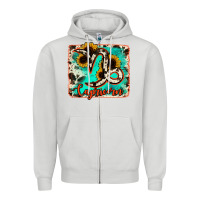 Dove Grey capricorn turquoise cowhide Zipper Hoodie - RanaPortraitStore