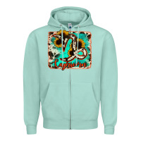 Seafoam capricorn turquoise cowhide Zipper Hoodie - RanaPortraitStore