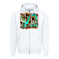 Capricorn Turquoise Cowhide Zipper Hoodie | Teevron