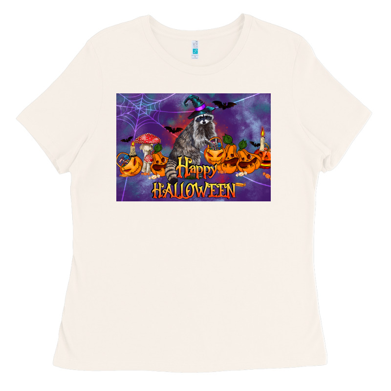 Happy Halloween Raccoon Ladies Tee by LillyAllenDesigns | Teevron