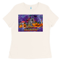 Bone Happy Halloween Raccoon Ladies Tee - LillyAllenDesigns