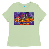 Matcha Happy Halloween Raccoon Ladies Tee - LillyAllenDesigns