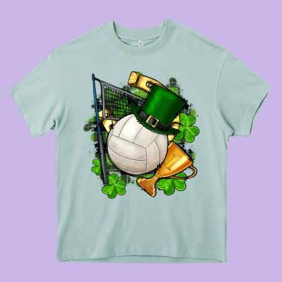 St.patrick's Day Volleyball Heavy Core Tee Designed By Fadigitalartstudio