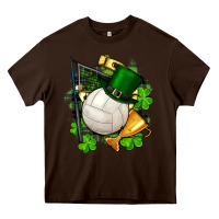 Chocolate Brown st.patrick's day volleyball Heavy Core Tee - FaDigitalArtStudio
