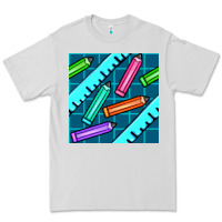 Dove Grey school pencil seamless pattern Premium Tee - BundleAndBundleShop