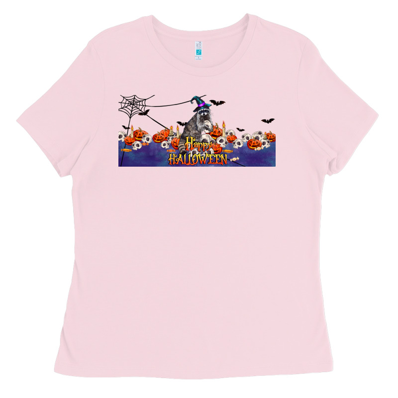 Happy Halloween Raccon Ladies Tee by LillyAllenDesigns | Teevron