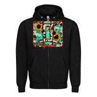 Black gemini turquoise cowhide Zipper Hoodie - RanaPortraitStore