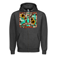 Charcoal Heather gemini turquoise cowhide Zipper Hoodie - RanaPortraitStore