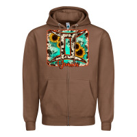 Chestnut gemini turquoise cowhide Zipper Hoodie - RanaPortraitStore