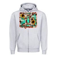 Heather Grey gemini turquoise cowhide Zipper Hoodie - RanaPortraitStore