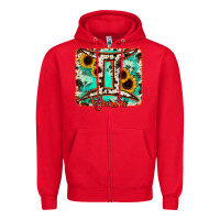 Red gemini turquoise cowhide Zipper Hoodie - RanaPortraitStore